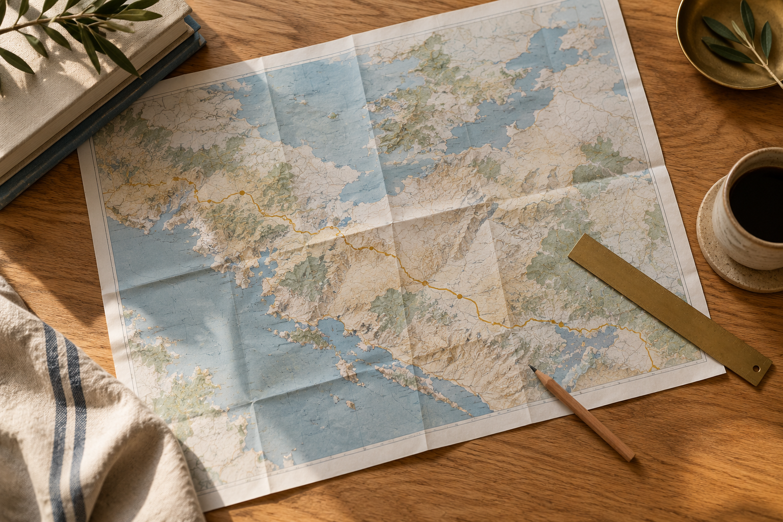 Paper map and route research